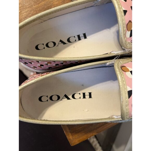 COACH Pink Blush Hearts Slip On sneaker size 9 pre owned Limited Edition - Picture 9 of 9